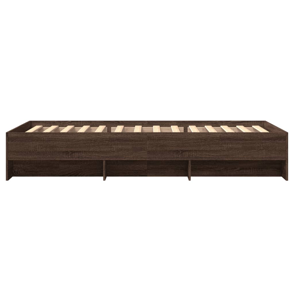 Bed Frame without Mattress Brown Oak 90x190 cm Single Engineered Wood