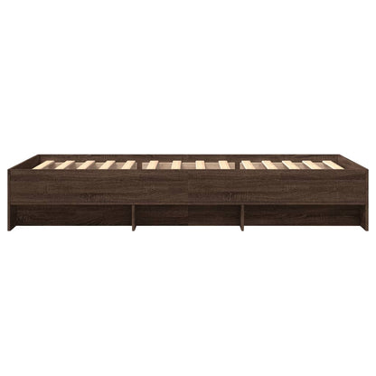 Bed Frame without Mattress Brown Oak 90x190 cm Single Engineered Wood