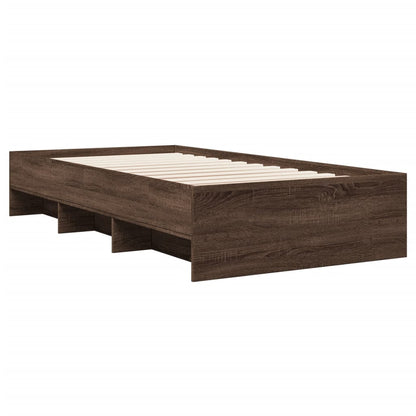 Bed Frame without Mattress Brown Oak 90x190 cm Single Engineered Wood