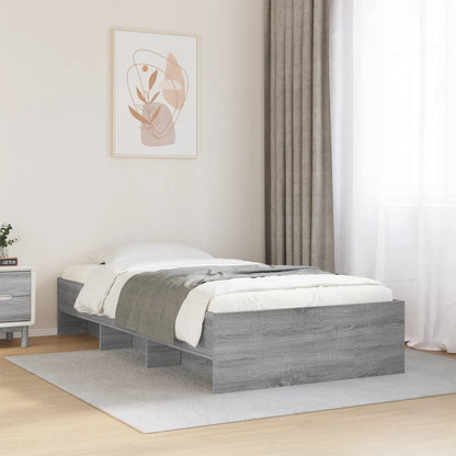 Bed Frame without Mattress Grey Sonoma 75x190 cm Small Single Engineered Wood