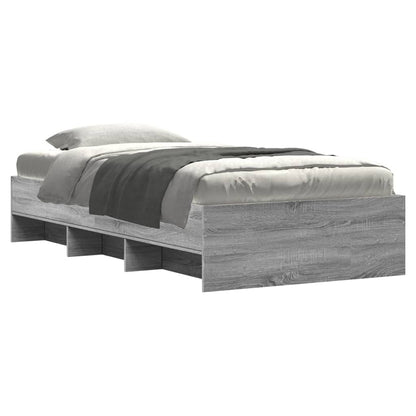 Bed Frame without Mattress Grey Sonoma 75x190 cm Small Single Engineered Wood