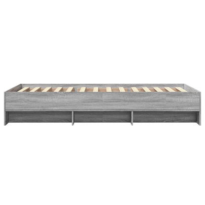 Bed Frame without Mattress Grey Sonoma 75x190 cm Small Single Engineered Wood