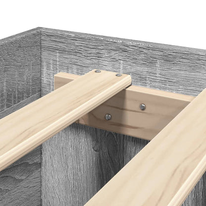 Bed Frame without Mattress Grey Sonoma 75x190 cm Small Single Engineered Wood