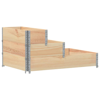 3-Tier Raised Bed 120x80 cm Solid Wood Pine