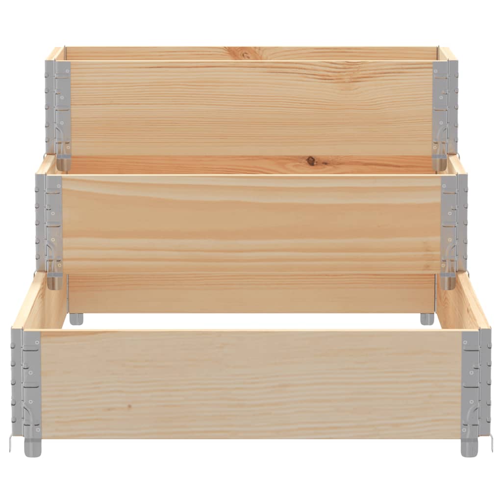 3-Tier Raised Bed 120x80 cm Solid Wood Pine