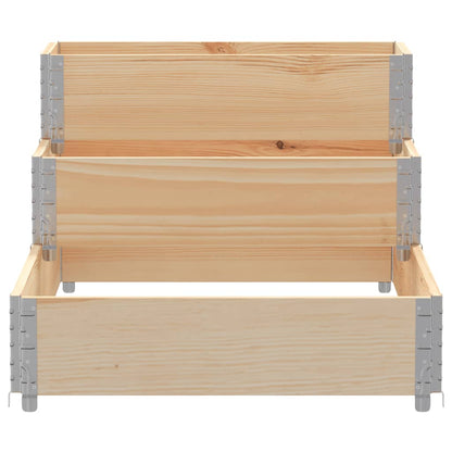 3-Tier Raised Bed 120x80 cm Solid Wood Pine