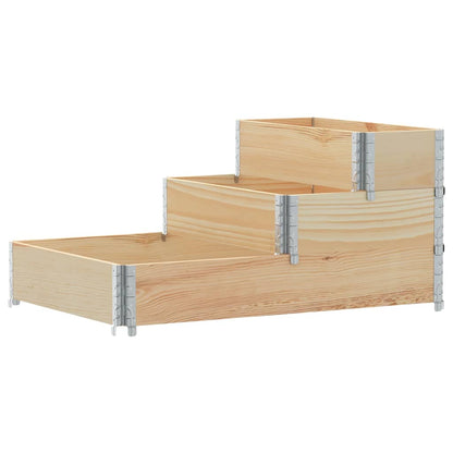 3-Tier Raised Bed 120x80 cm Solid Wood Pine