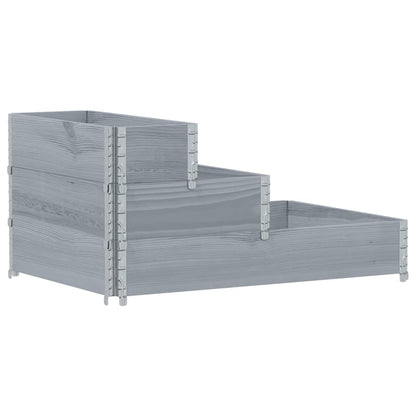 3-Tier Raised Bed Grey 120x80 cm Solid Wood Pine