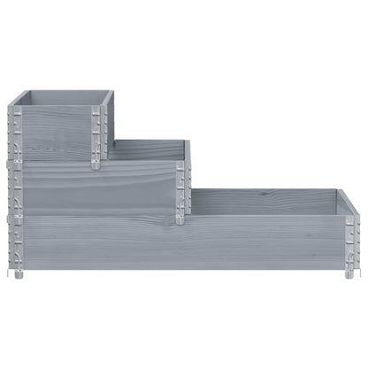 3-Tier Raised Bed Grey 120x80 cm Solid Wood Pine