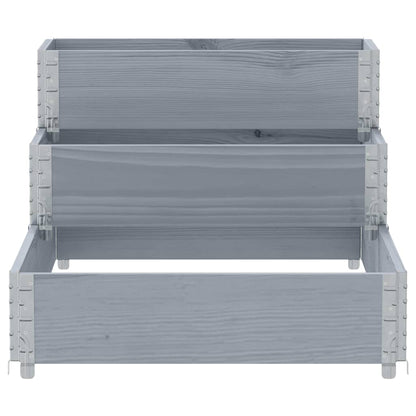 3-Tier Raised Bed Grey 120x80 cm Solid Wood Pine