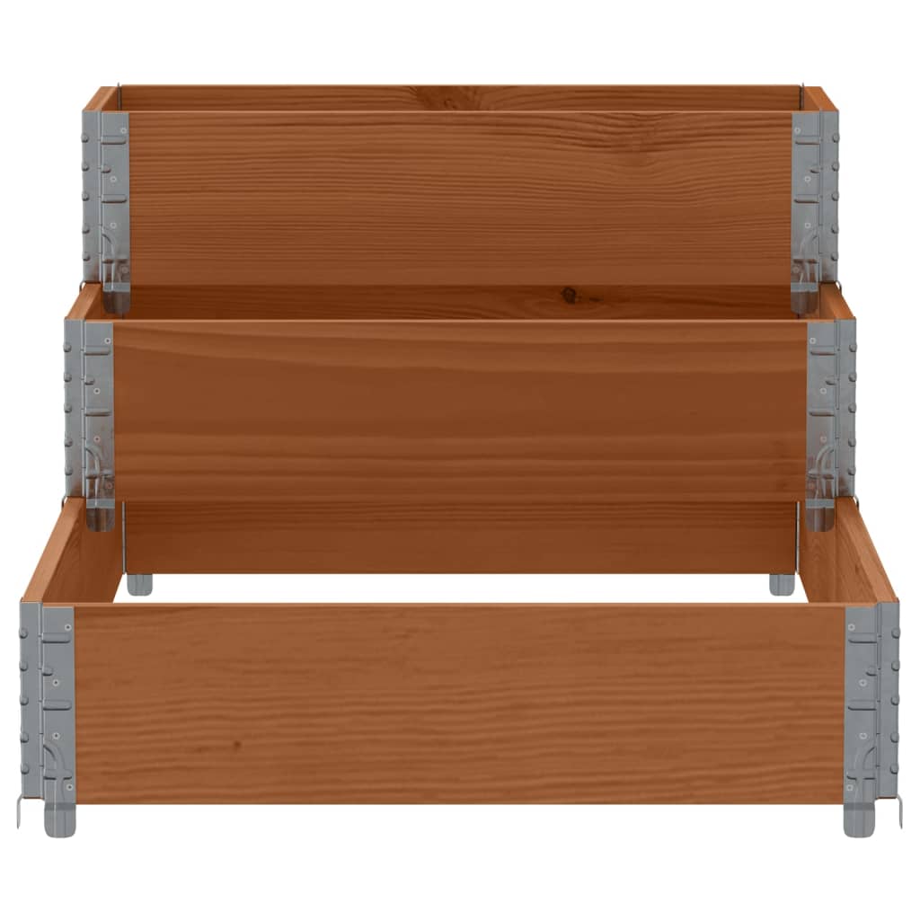 3-Tier Raised Bed Brown 120x80 cm Solid Wood Pine