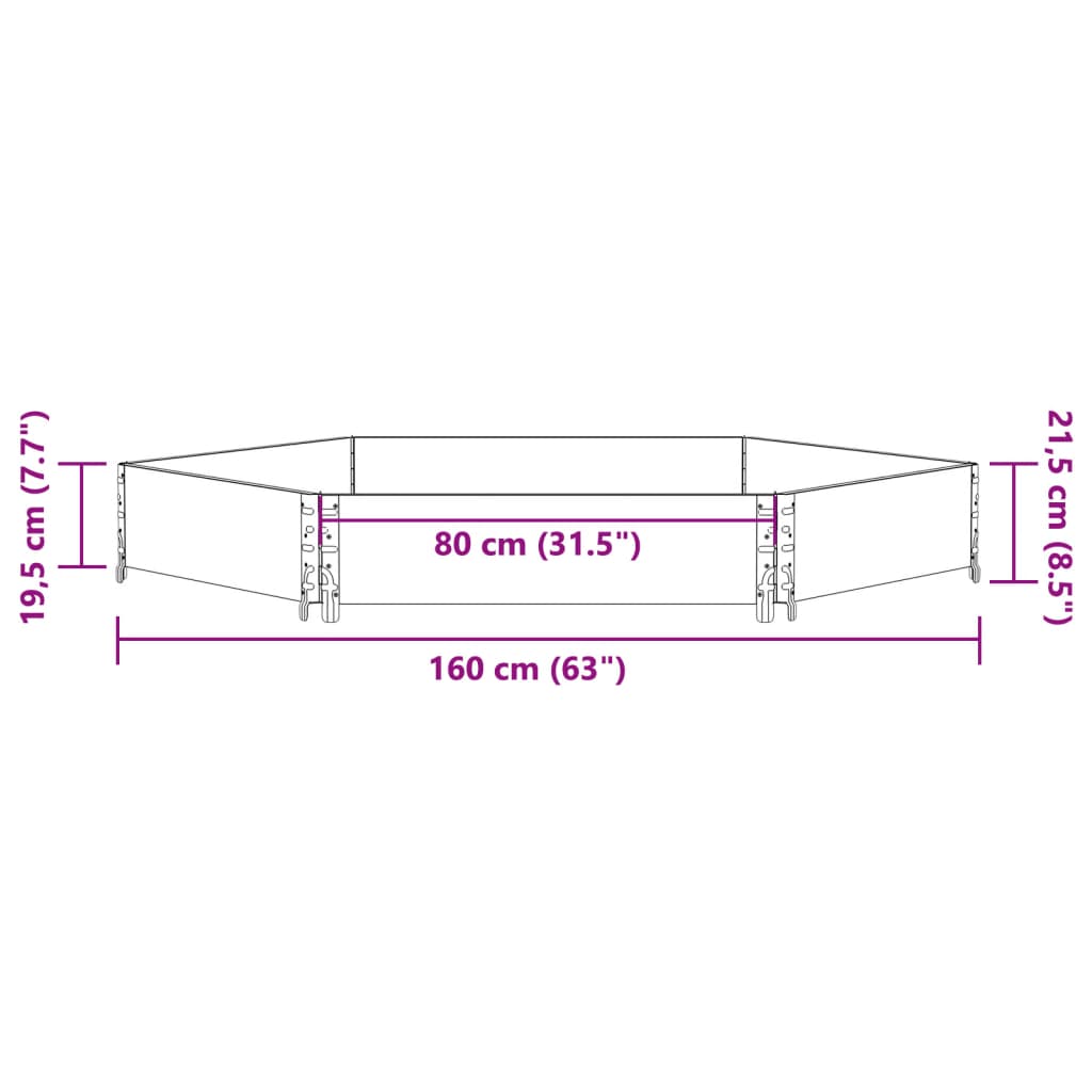 Raised Bed Hexagon Grey 160x160 cm Solid Wood Pine