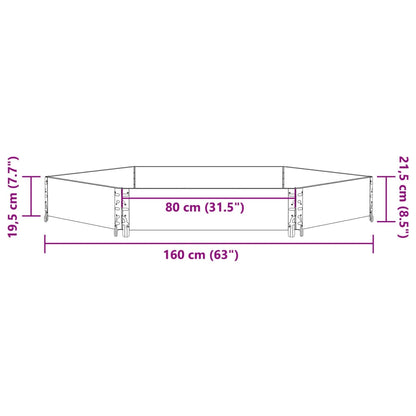 Raised Bed Hexagon Grey 160x160 cm Solid Wood Pine