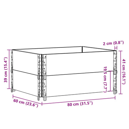 Garden Planter Brown 80x60 cm Solid Wood Pine