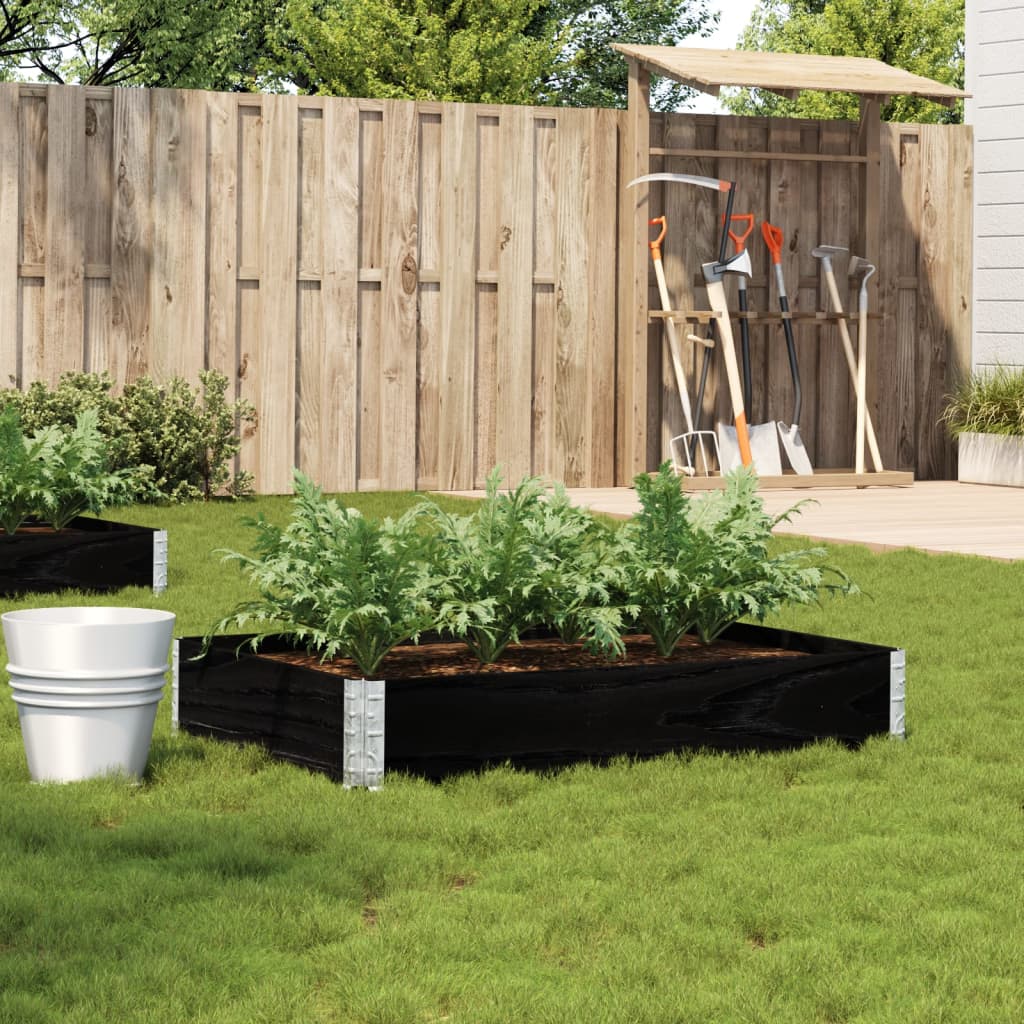 Garden Planter Black 120x80 cm Solid Wood Pine