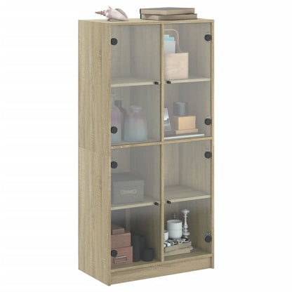 Highboard with Doors Sonoma Oak 68x37x142 cm Engineered Wood