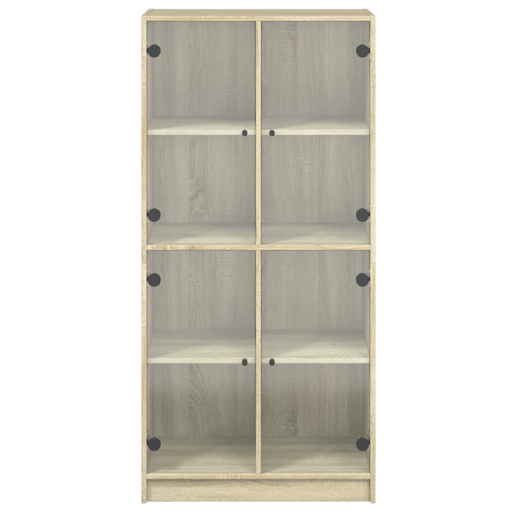 Highboard with Doors Sonoma Oak 68x37x142 cm Engineered Wood