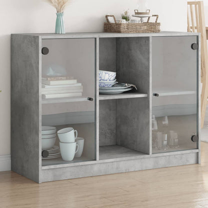 Sideboard Concrete Grey 102x37x75.5 cm Engineered Wood