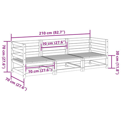 3 Piece Garden Sofa Set Wax Brown Solid Wood Pine