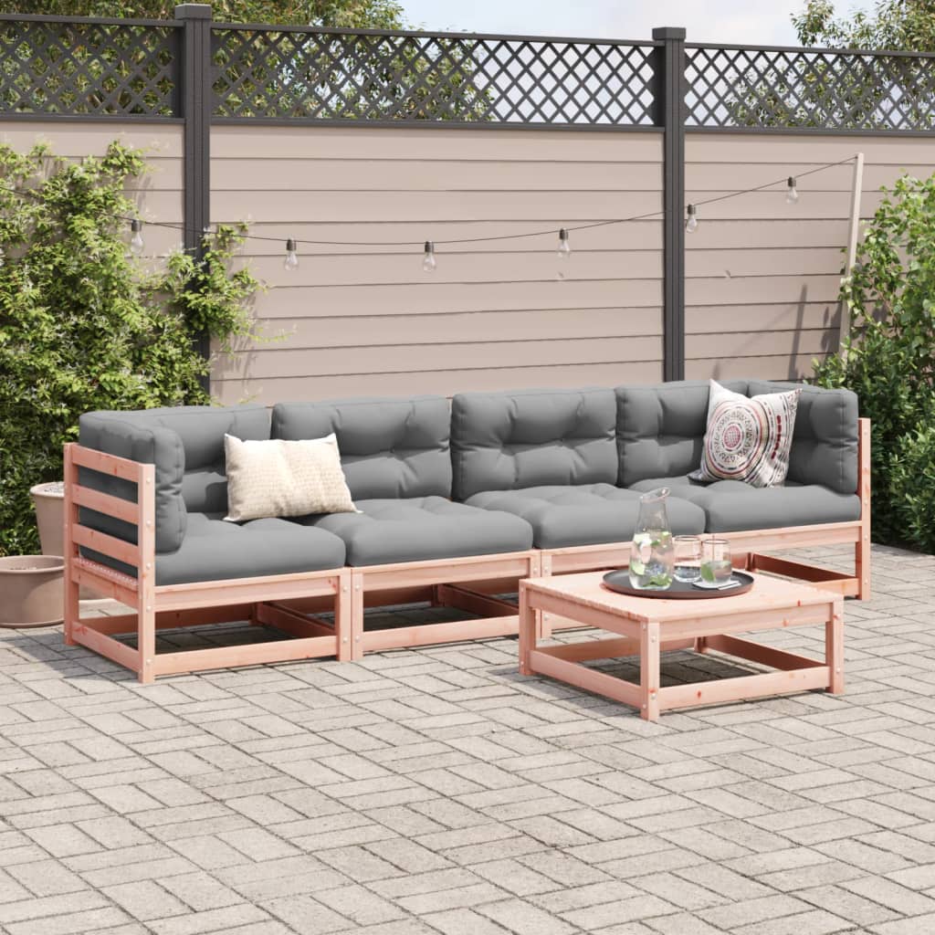 5 Piece Garden Sofa Set Solid Wood Douglas Fir