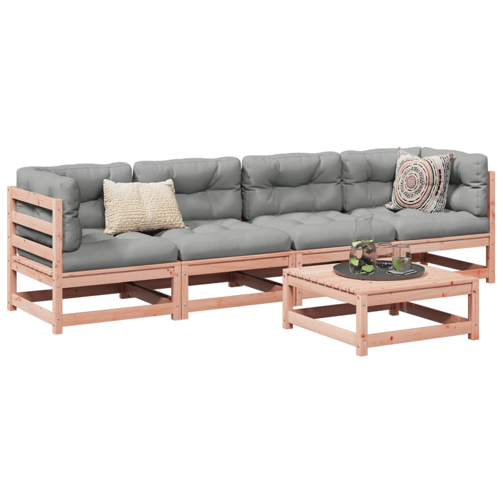 5 Piece Garden Sofa Set Solid Wood Douglas Fir