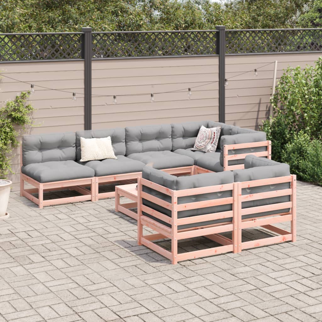 8 Piece Garden Sofa Set Solid Wood Douglas Fir