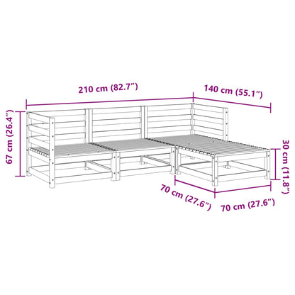 4 Piece Garden Sofa Set Impregnated Wood Pine