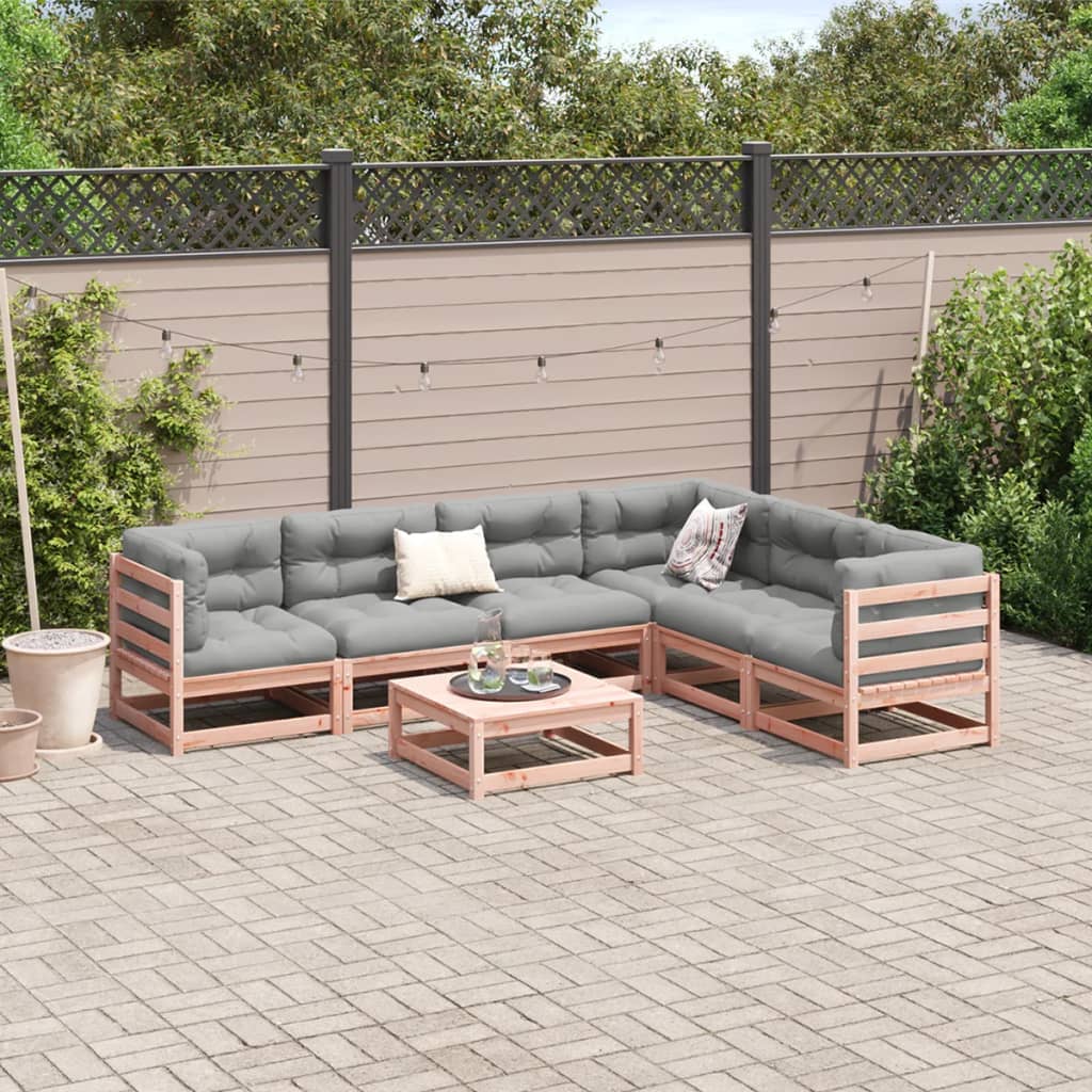 7 Piece Garden Sofa Set Solid Wood Douglas Fir