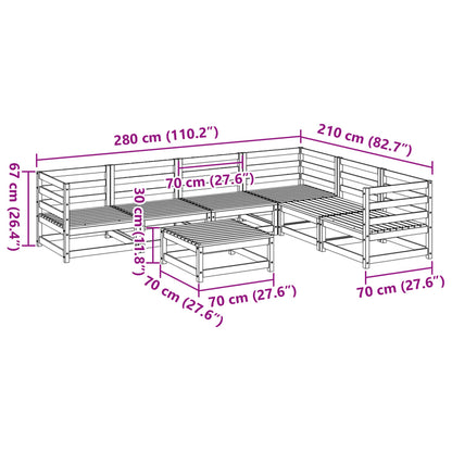 7 Piece Garden Sofa Set Solid Wood Douglas Fir