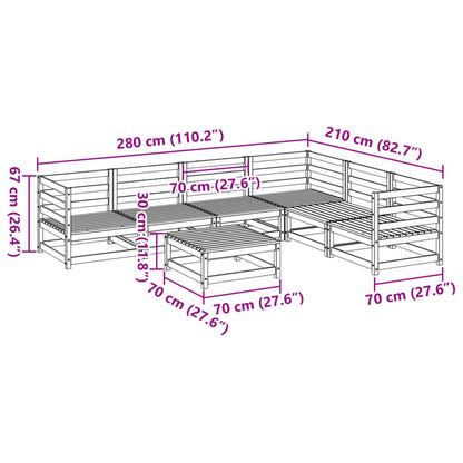 7 Piece Garden Sofa Set Impregnated Wood Pine