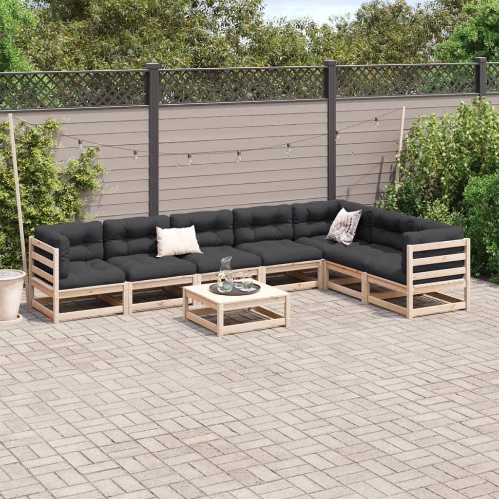 8 Piece Garden Sofa Set Solid Wood Pine