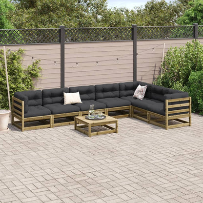 8 Piece Garden Sofa Set Impregnated Wood Pine