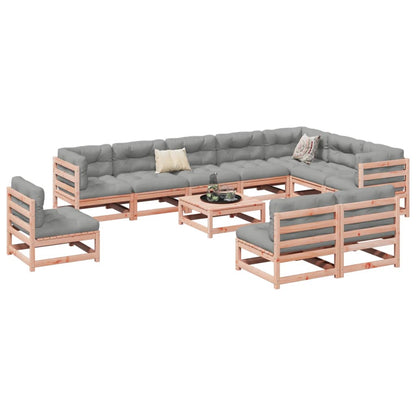 11 Piece Garden Sofa Set Solid Wood Douglas Fir