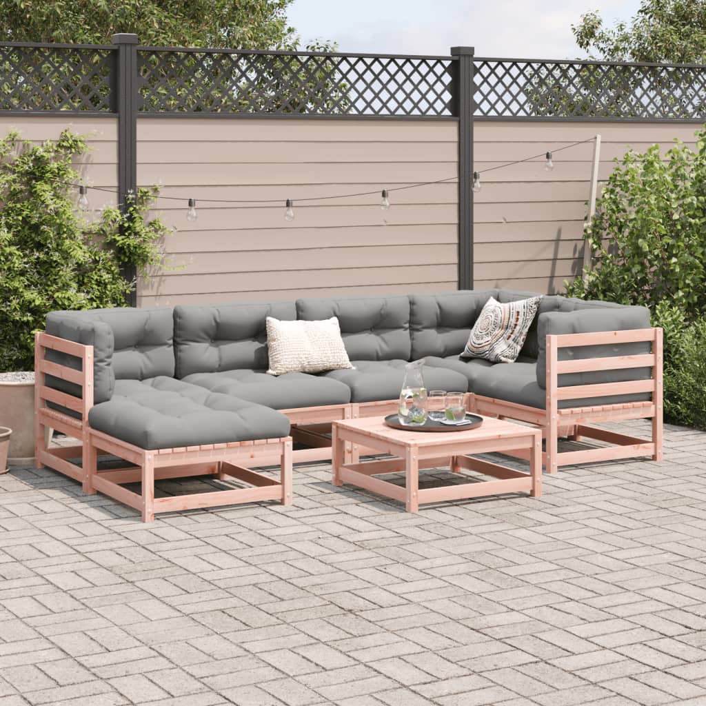 7 Piece Garden Sofa Set Solid Wood Douglas Fir