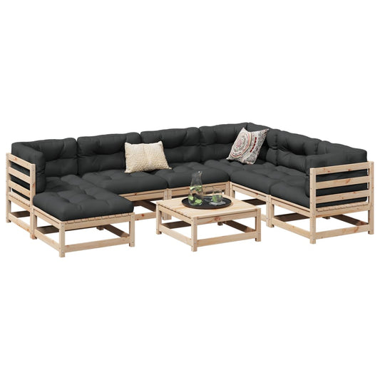 8 Piece Garden Sofa Set Solid Wood Pine