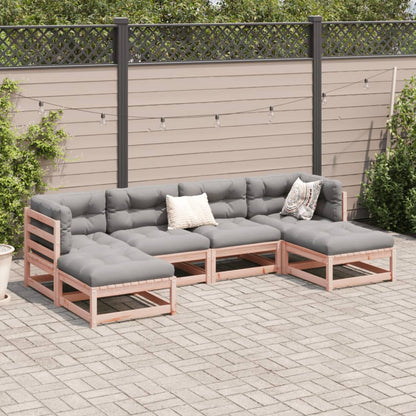 6 Piece Garden Sofa Set Solid Wood Douglas Fir