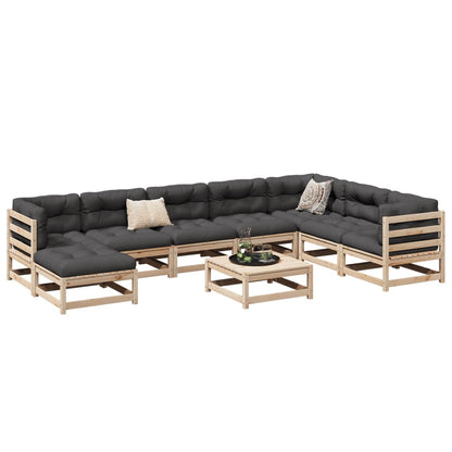 9 Piece Garden Sofa Set Solid Wood Pine