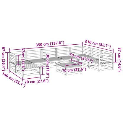 9 Piece Garden Sofa Set Impregnated Wood Pine