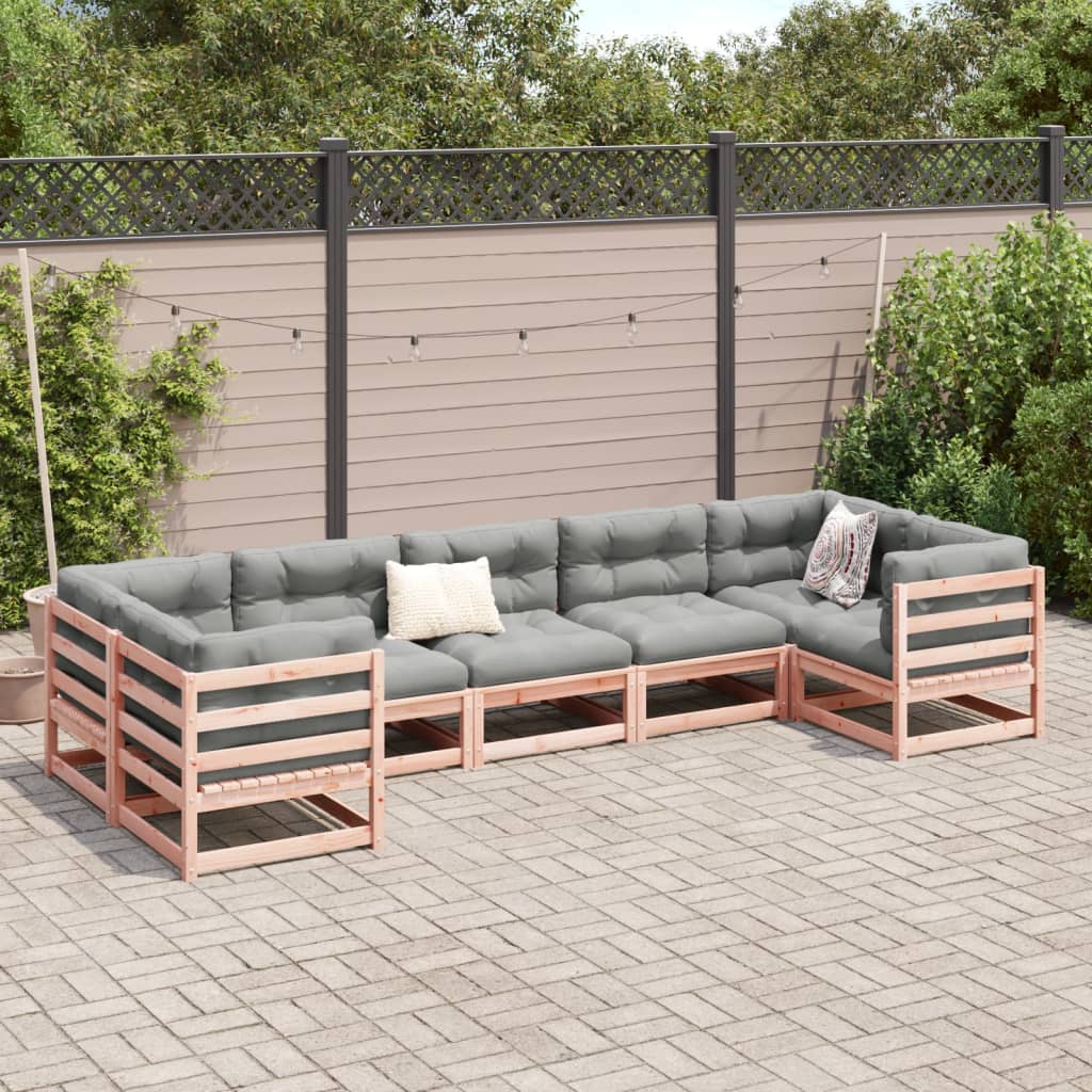 7 Piece Garden Sofa Set Solid Wood Douglas Fir