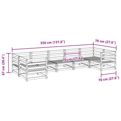 7 Piece Garden Sofa Set Impregnated Wood Pine