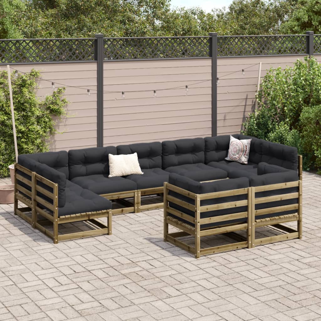 9 Piece Garden Sofa Set Impregnated Wood Pine