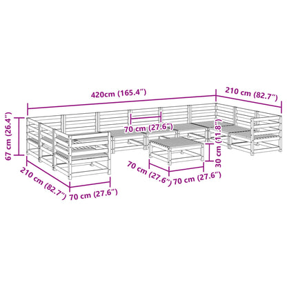 11 Piece Garden Sofa Set Impregnated Wood Pine