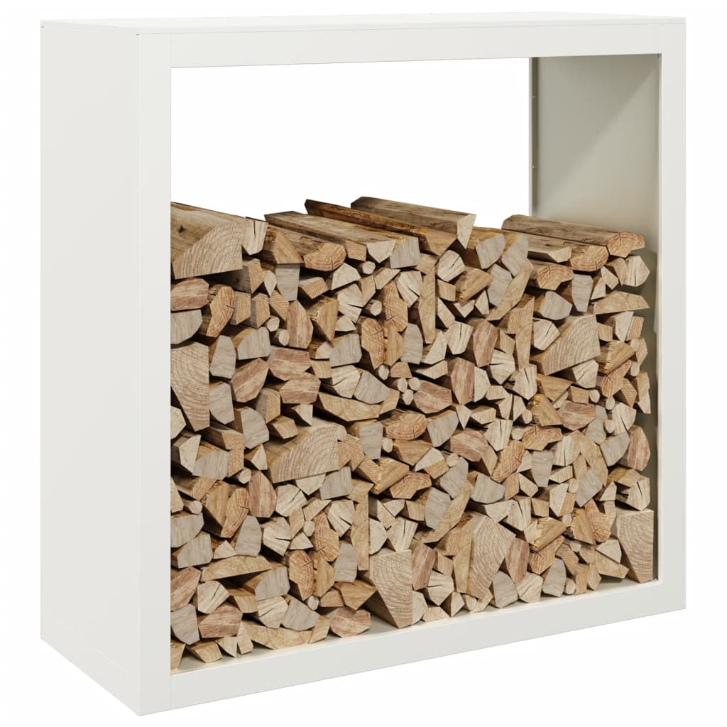 Firewood Rack White 100x40x100 cm Steel