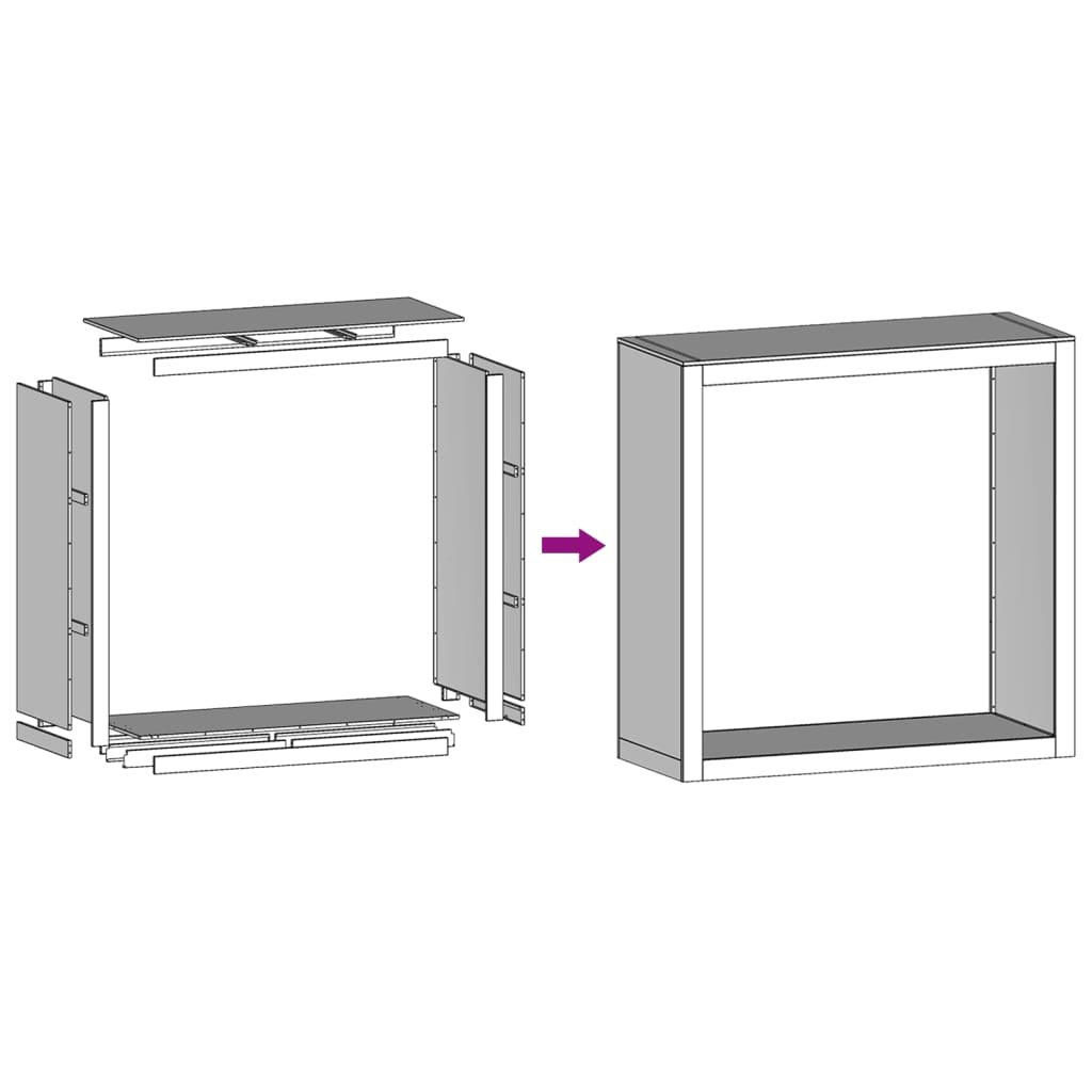 Firewood Rack White 100x40x100 cm Steel