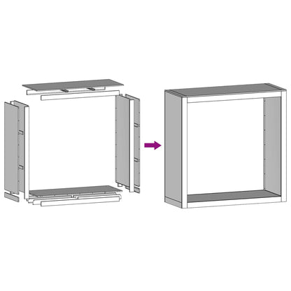 Firewood Rack White 100x40x100 cm Steel