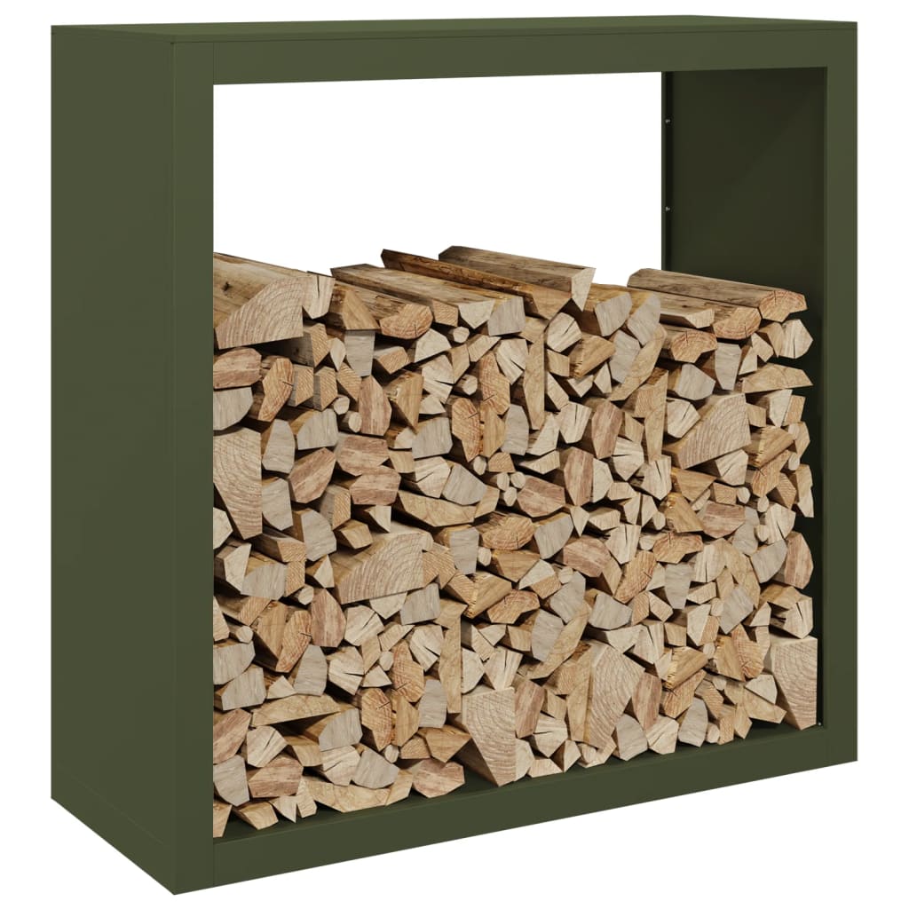 Firewood Rack Green 100x40x100 cm Steel