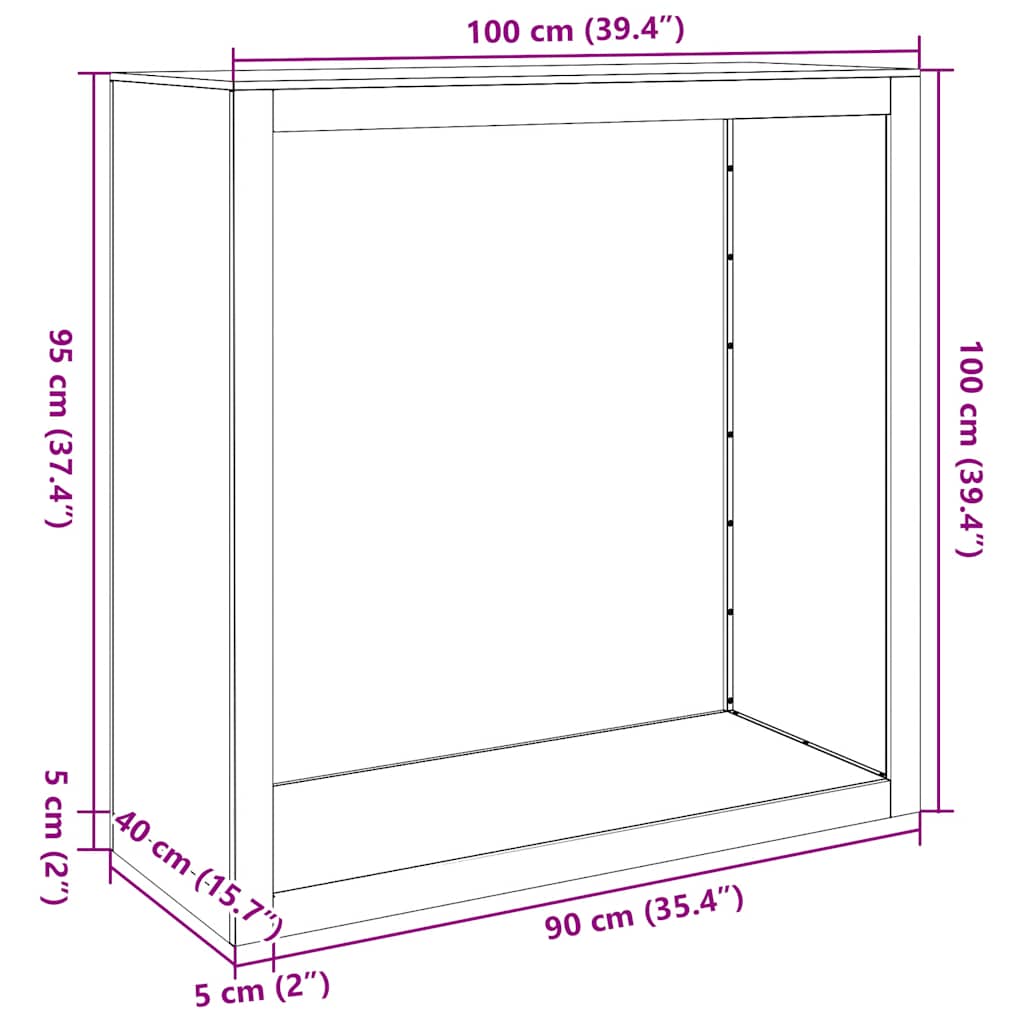 Firewood Rack 100x40x100 cm Galvanised Steel