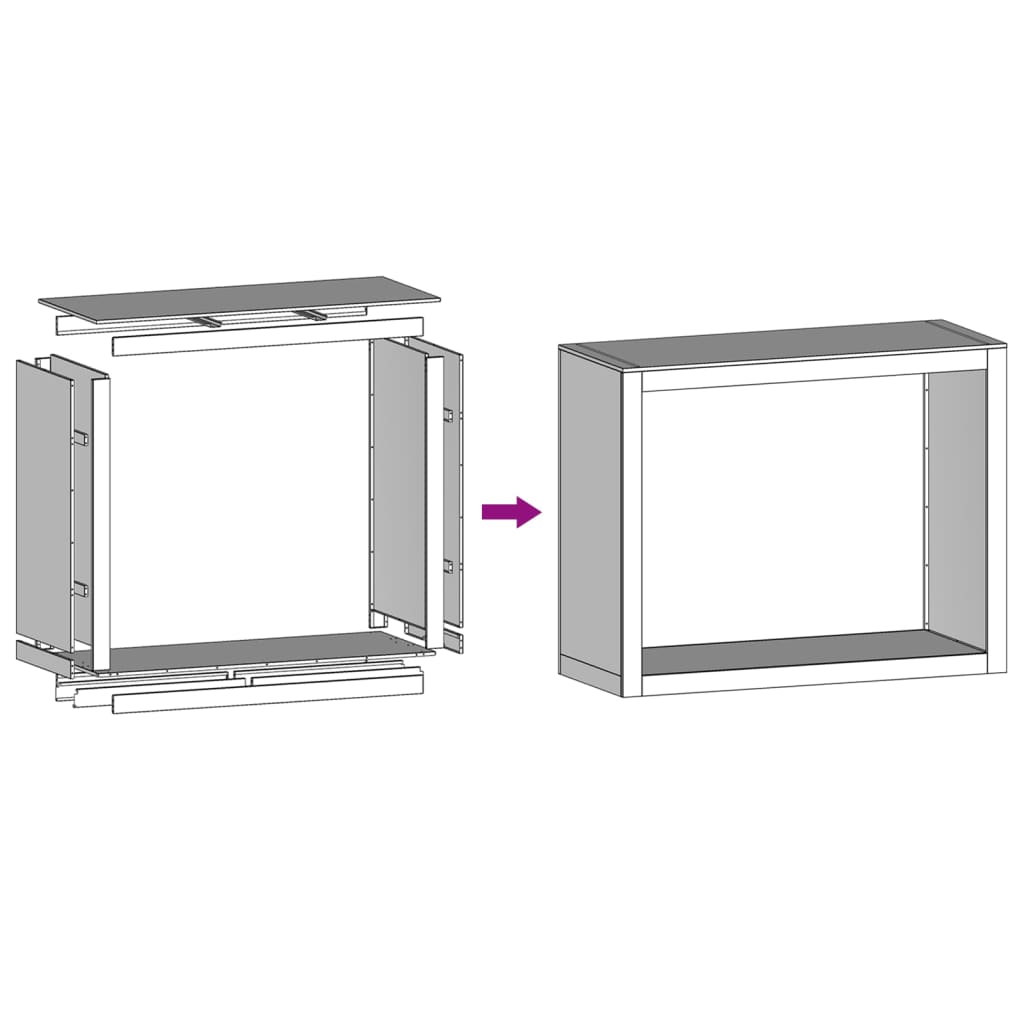 Firewood Rack White 100x40x80 cm Steel