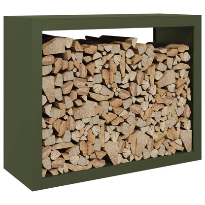 Firewood Rack Green 100x40x80 cm Steel