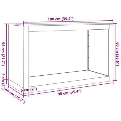 Firewood Rack 100x40x60 cm Stainless Steel